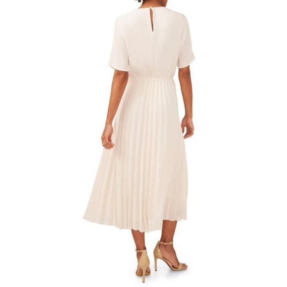 Stunning HALOGEN  White Birch Pleated Midi Dress XXS OVERSIZED - Picture 2 of 8